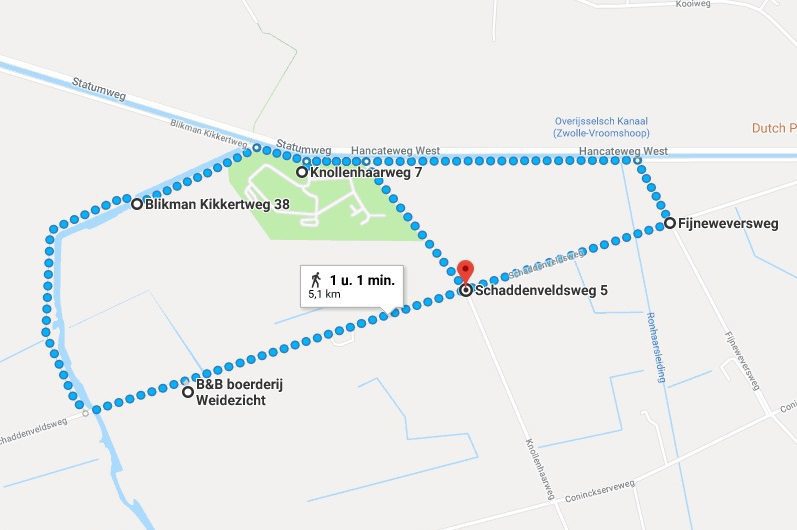 Karte der Wanderweges für die Tour von Boksloot