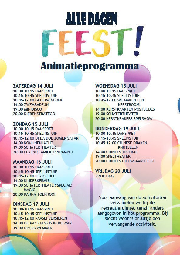 Zomer programma week 1