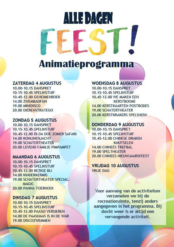 Zomer programma week 4