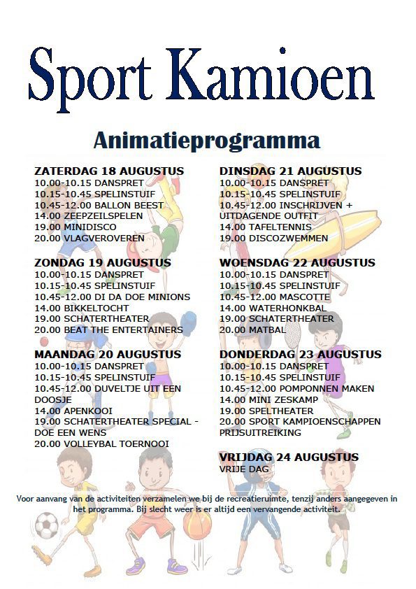 Zomer programma week 6