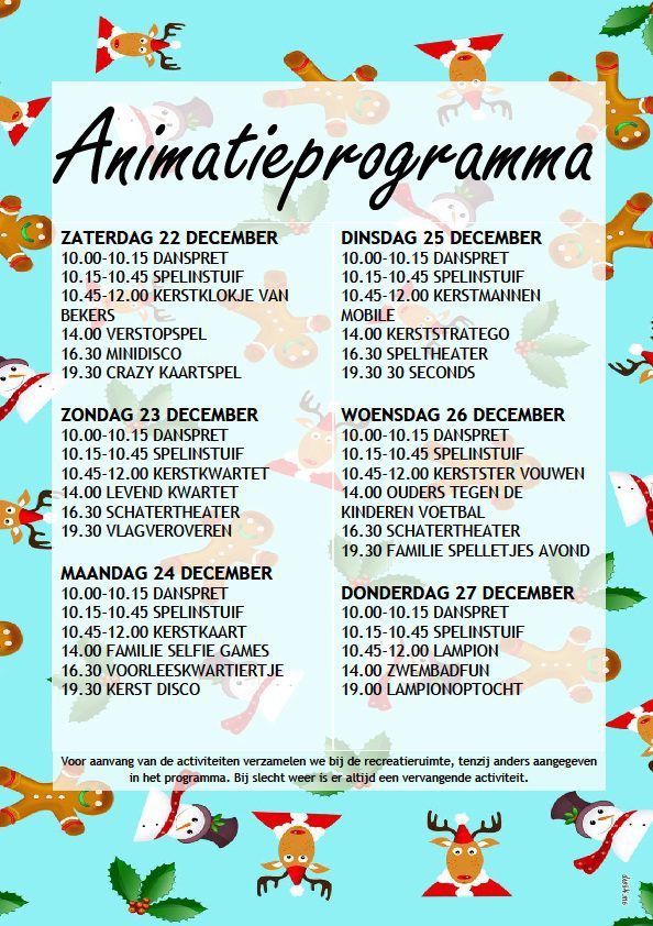 Programma Kerstvakantie 2018